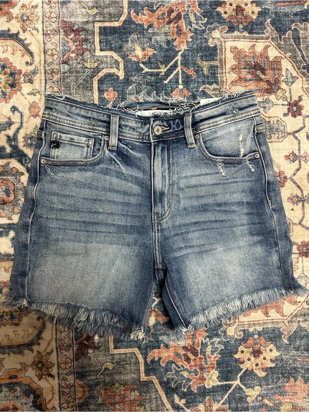 KanCan Light Blue Distressed Denim Shorts